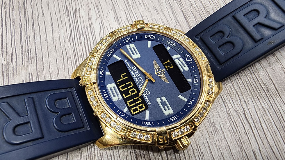 Breitling Aerospace Watch K56062 Gold Quartz Custom Diamonds 42mm