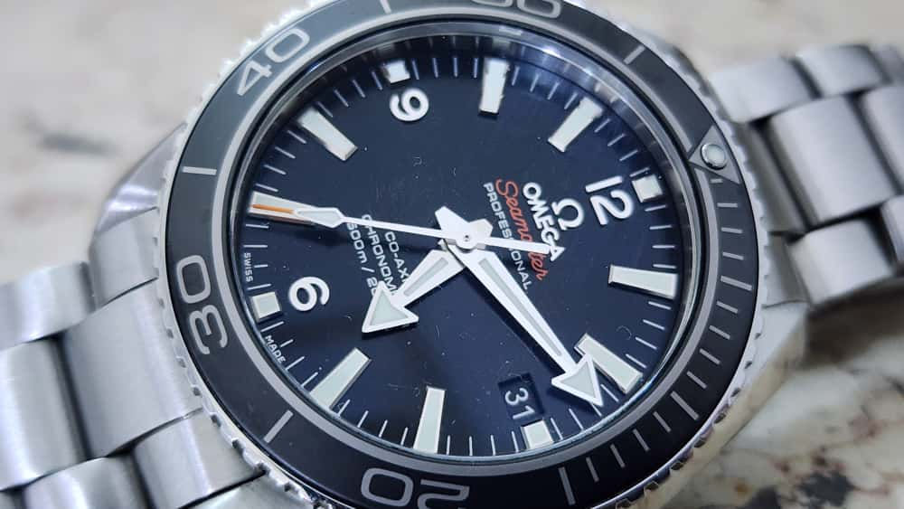 Omega Seamaster Watch Planet Ocean 38mm Steel Automatic Black Dial