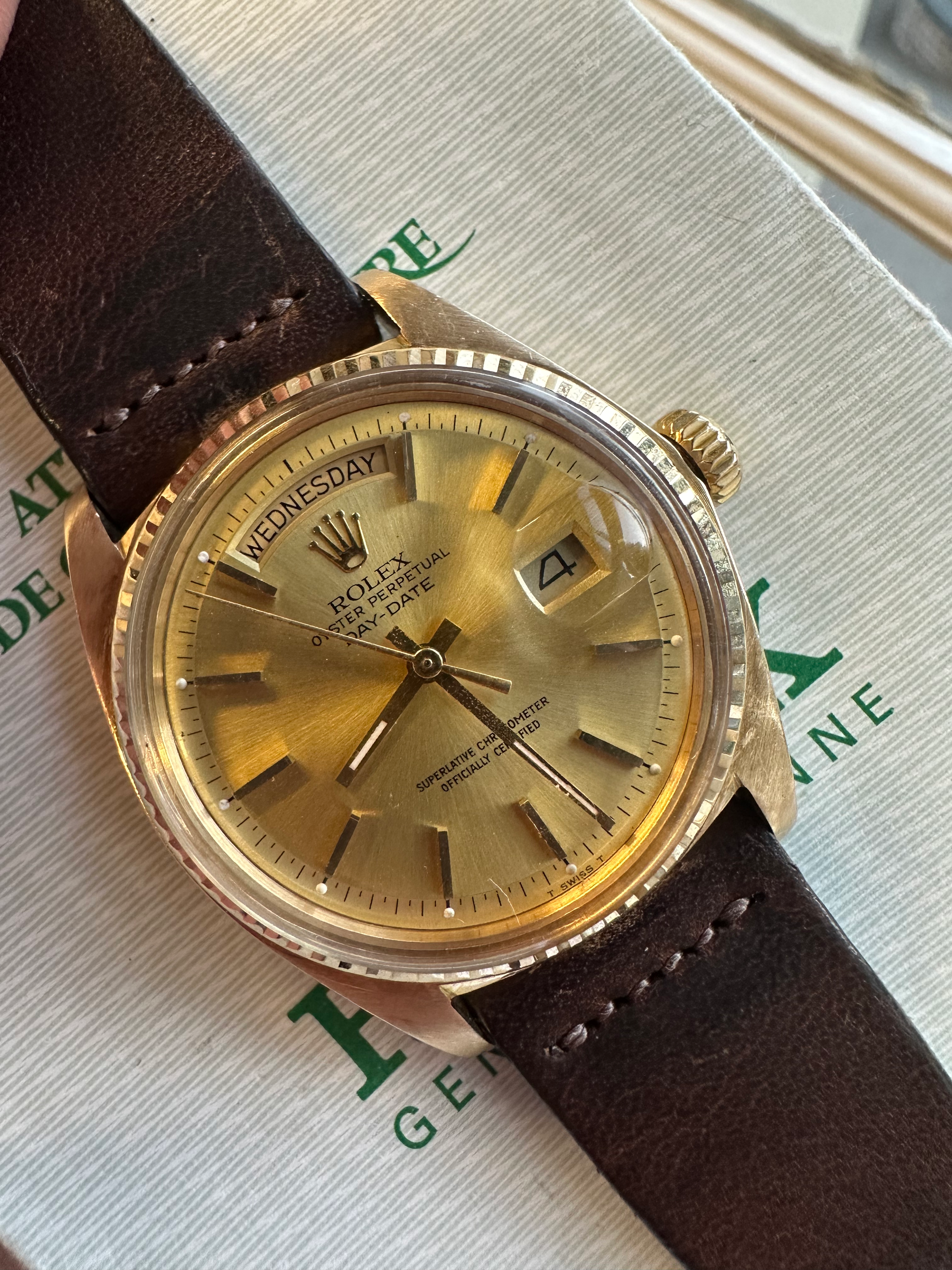 1973 Rolex Day-Date 1803 Automatic 36mm 18k Gold W Paper