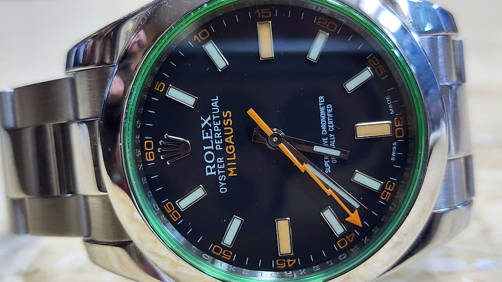 Thumbnail: Rolex Milgauss Watch 116400GV 40mm Automatic Steel Case Black Dial