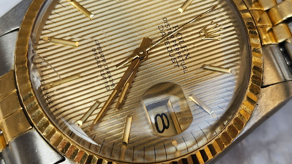 Thumbnail: Rolex Datejust 36 Watch Ref. 16013 Steel Gold Tapestry Dial
