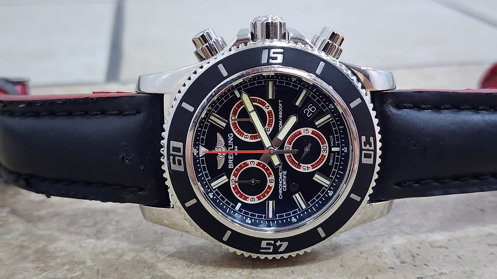 Breitling SuperOcean M2000 Chronograph Watch A73310 Black Dial Steel 46mm