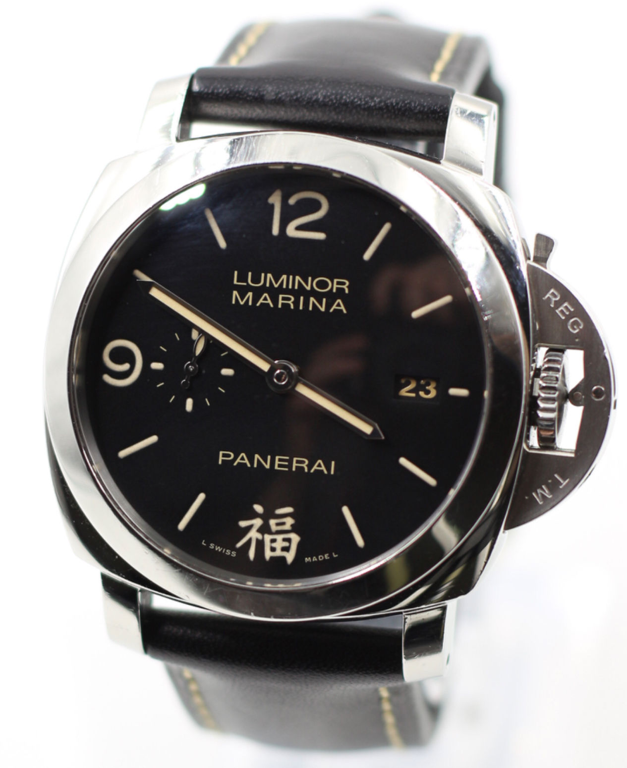 Panerai Luminor Marina FU 44mm Automatic Steel Watch Black Dial PAM 00498