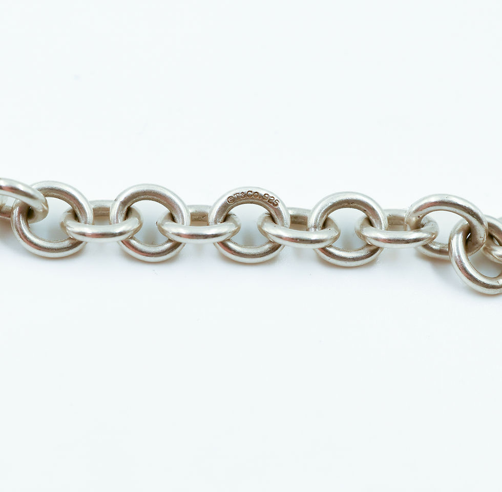 Thumbnail: Tiffany & Co Sterling Silver 925 Padlock Necklace With Aftermarket Blue Diamonds