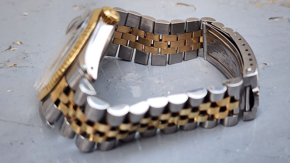 Thumbnail: 1984 Rolex Datejust 36 Ref 16013 Custom Black Diamond Dial Steel Gold Automatic