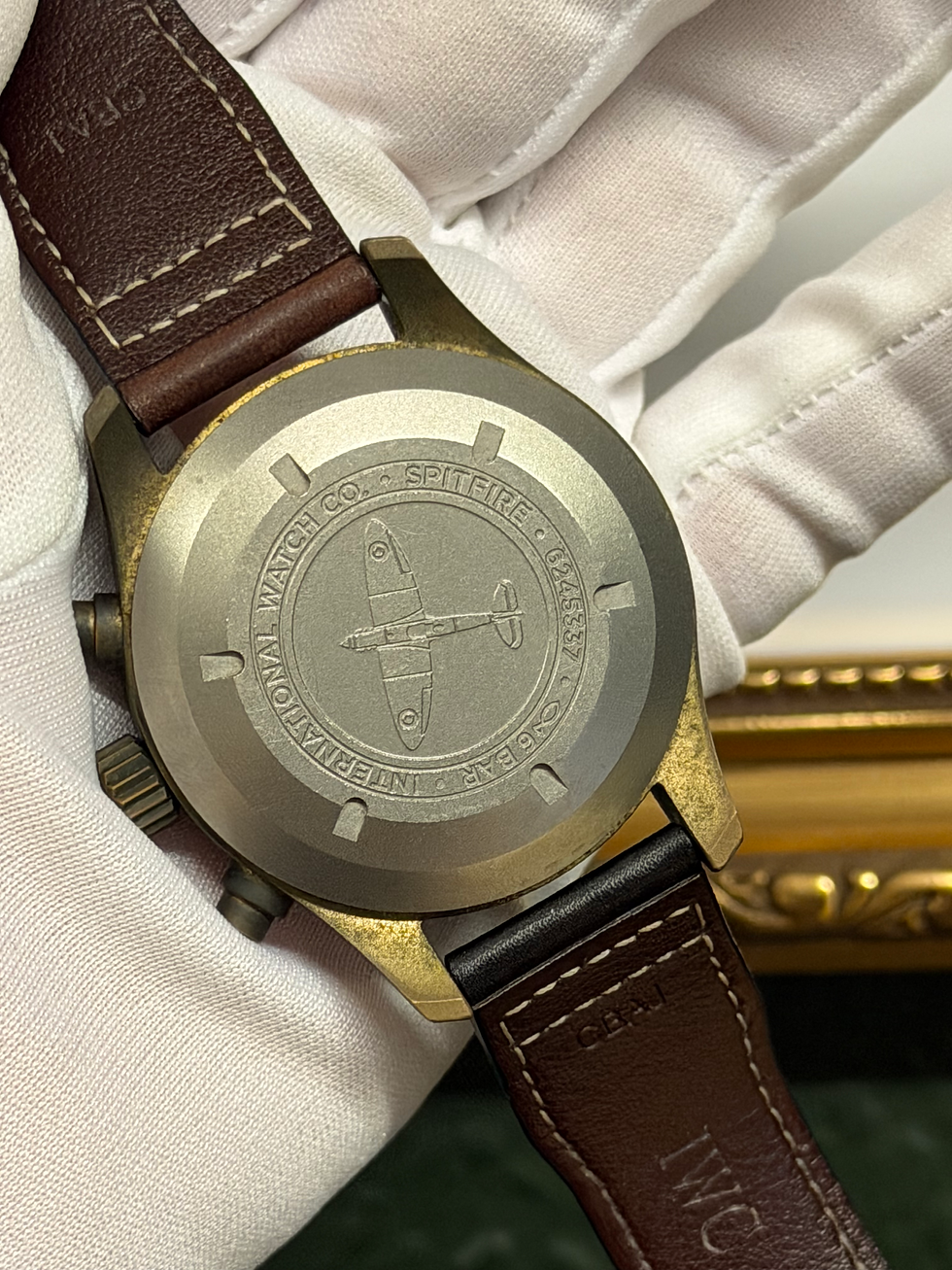Thumbnail: IWC Pilot Spitfire Watch 387902 Green Dial Bronze Case Automatic 41mm