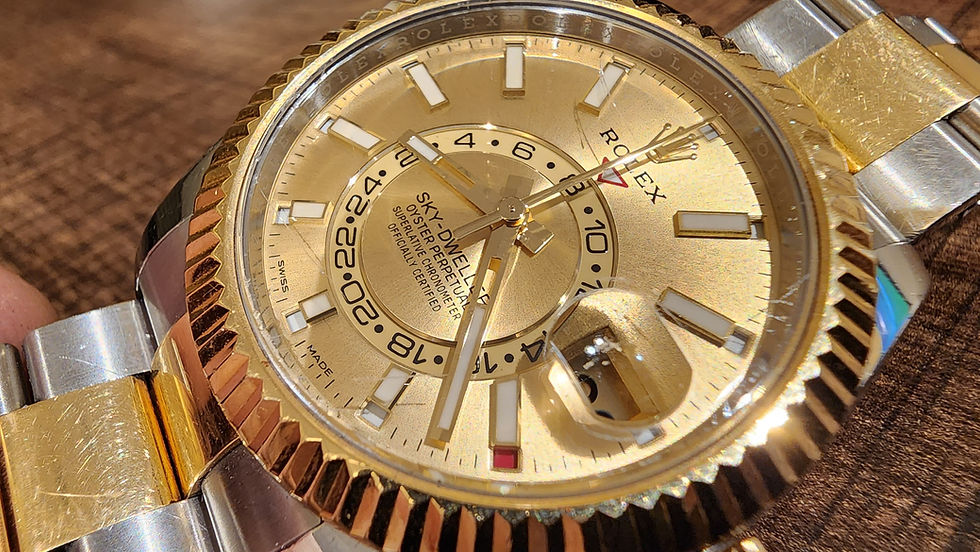Thumbnail: Rolex Sky-Dweller Watch 326933 Automatic Steel Gold 42mm Champagne Dial
