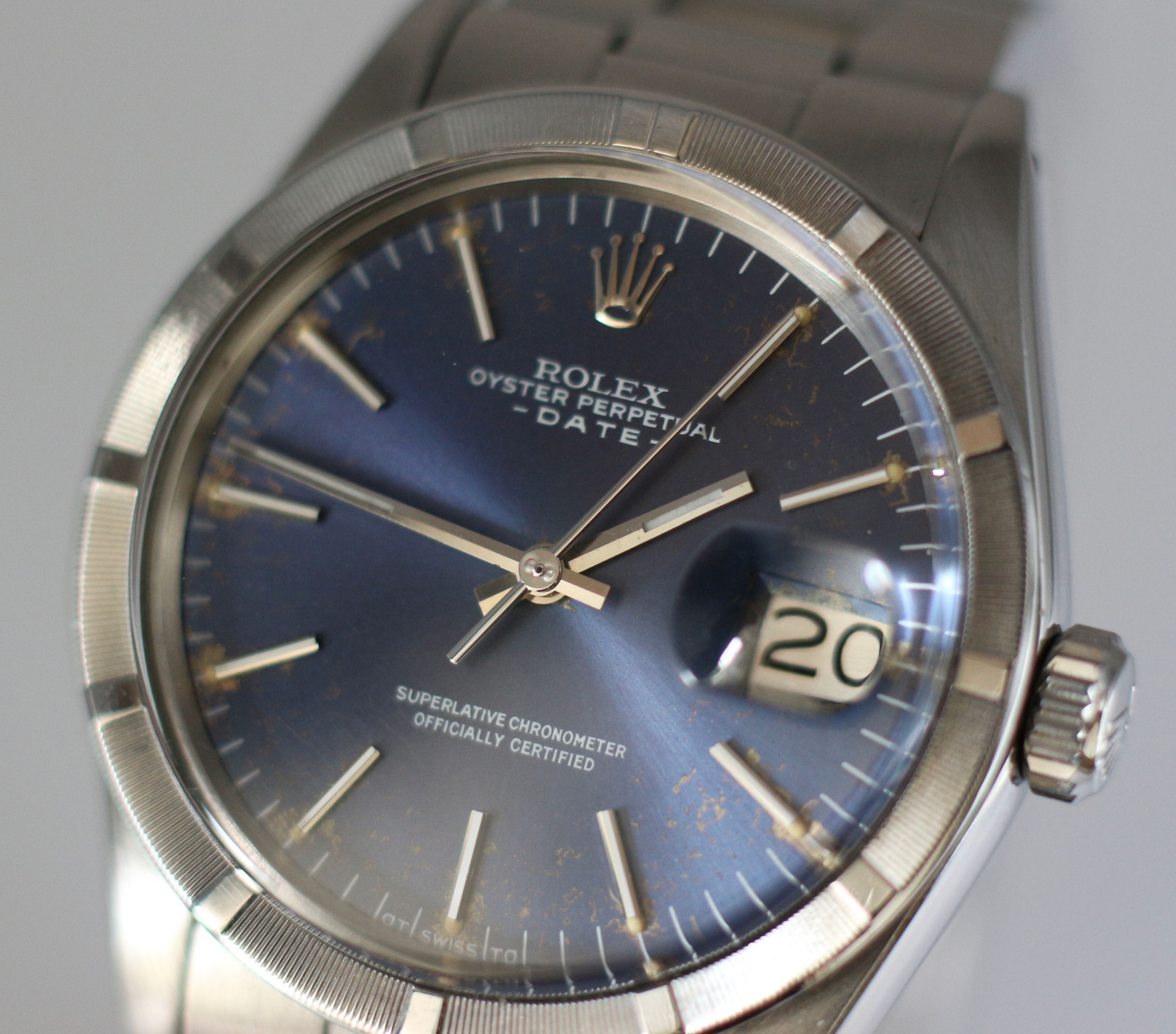 1975 Rolex SIGMA Watch Oyster Perpetual 1501 Blue Dial 34mm Automatic Vintage