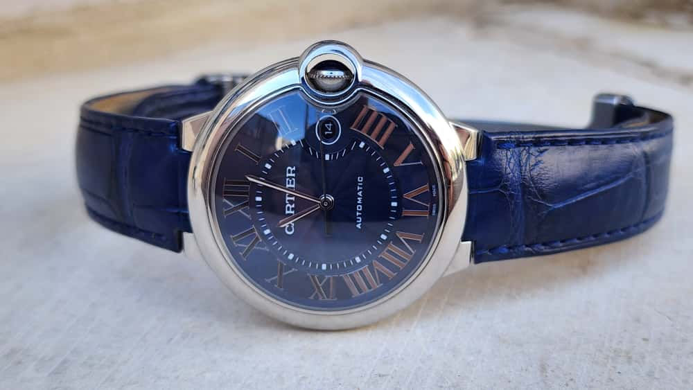 Cartier Ballon Bleu Watch 3765 Automatic 42mm Blue Dial Steel Case