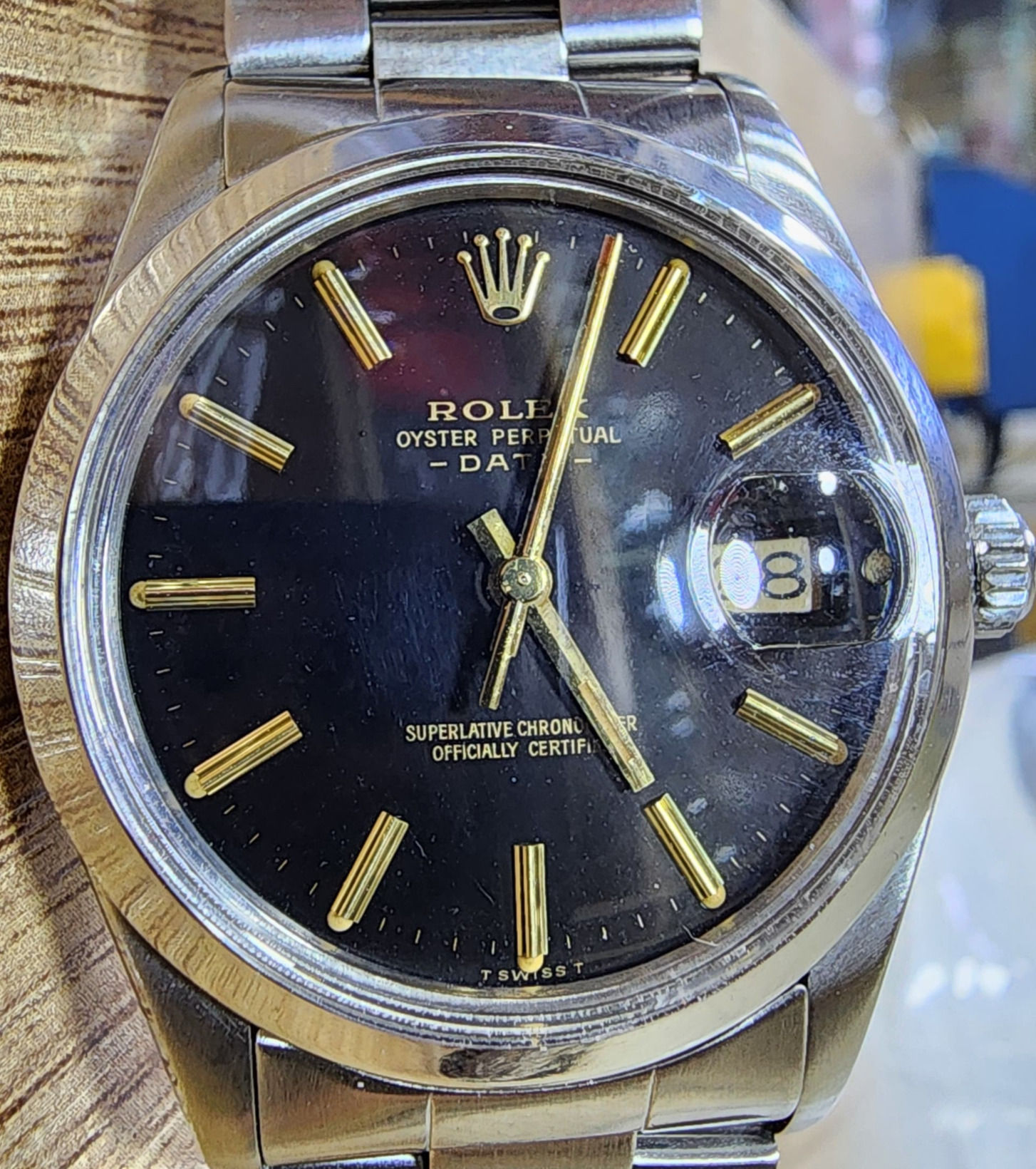 Rolex Oyster Perpetual Date Watch 15000 Automatic 34mm Black Dial Steel