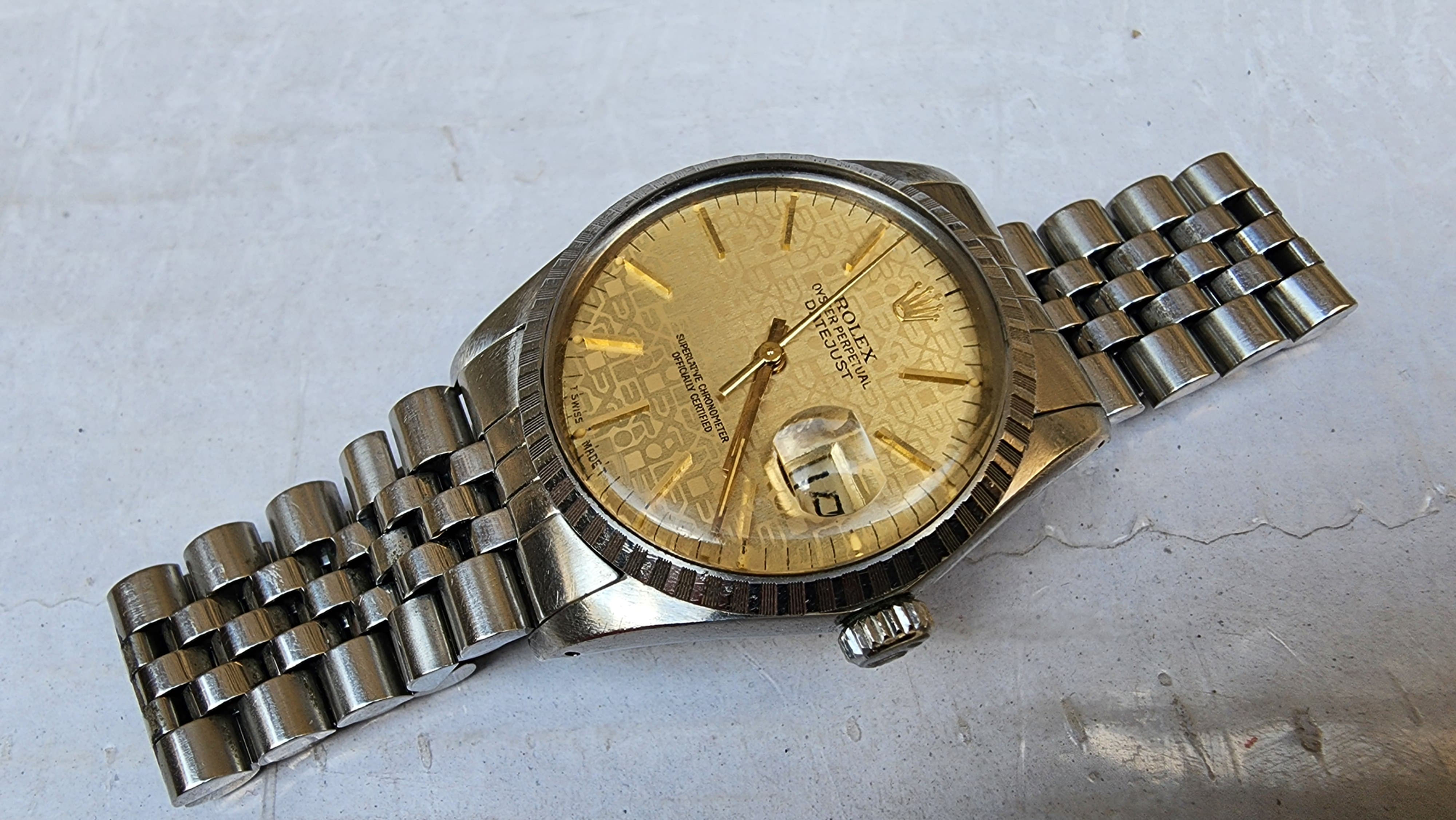 Rolex Datejust 36 Watch Ref. 16030 Dial Swapped Automatic Steel Vintage