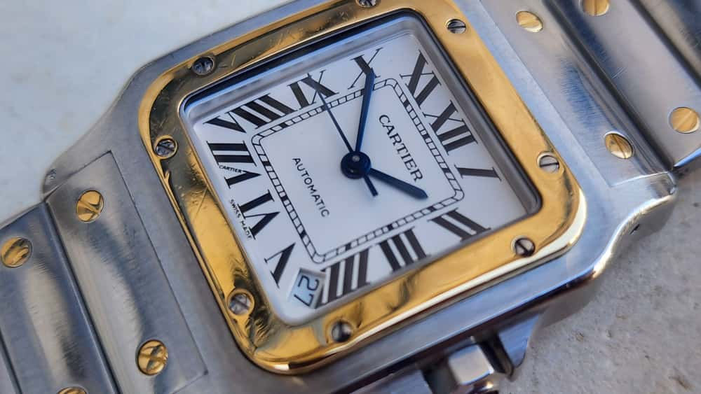 Cartier Santos Galbee Watch 2823 Automatic 32x45mm Steel Gold