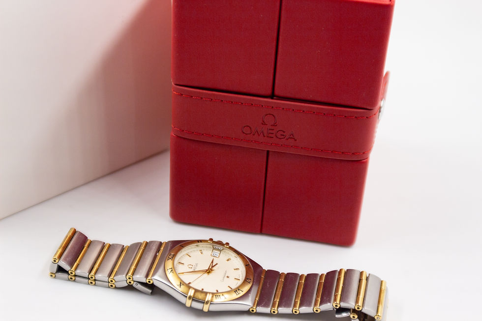 Omega Constellation 34mm 18k Gold and Steel Vintage Quartz Wristwatch
