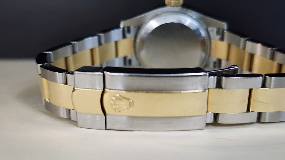 Thumbnail: 179383 Rolex Datejust 26 Watch Meteorite Dial Steel Gold Automatic Diamond Bezel