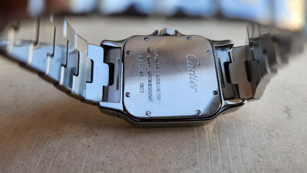 Thumbnail: Cartier Santos Galbee Watch 2823 Automatic 32x45mm Steel Gold