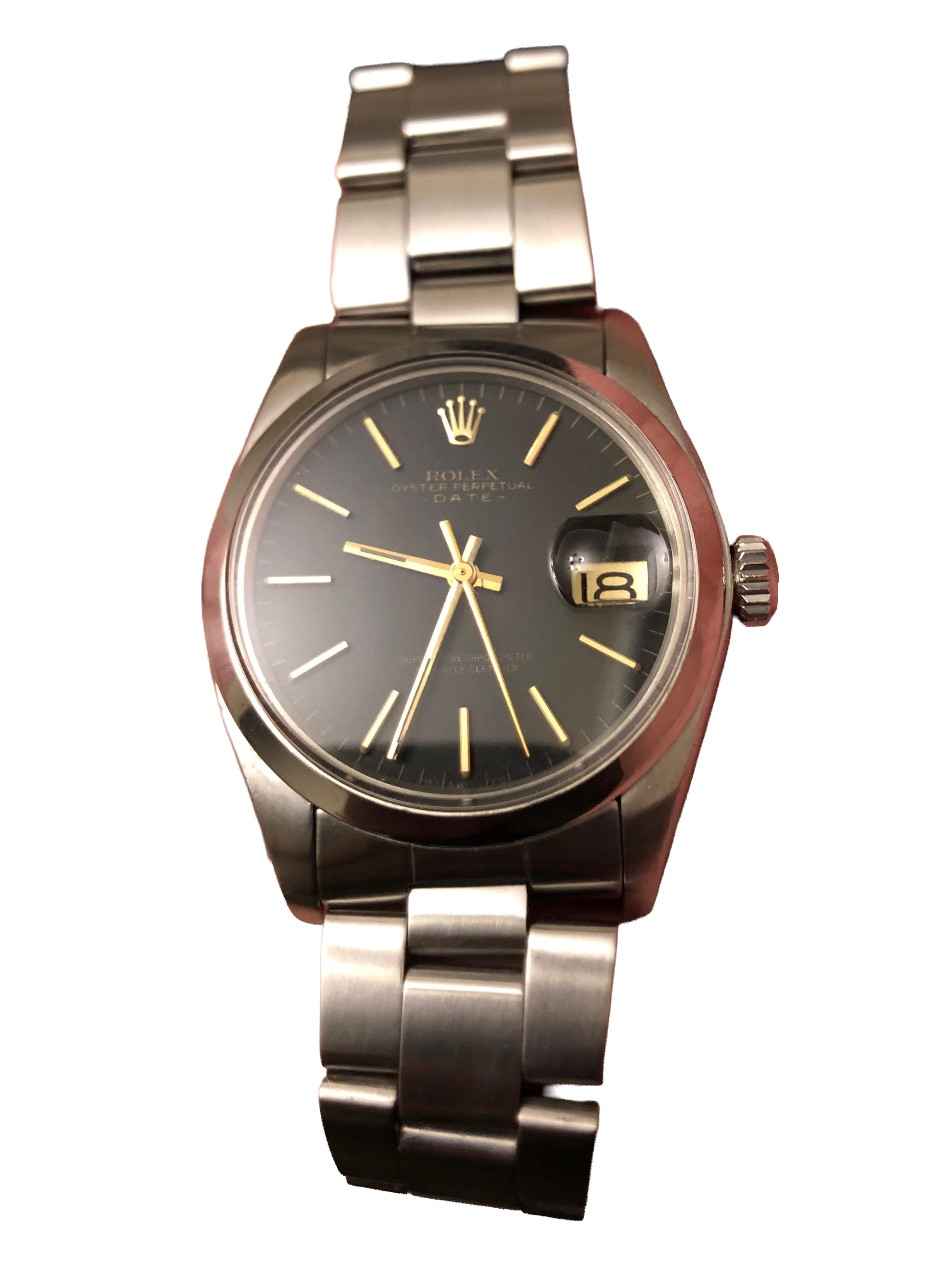 1975 Rolex Oyster Perpetual Date Watch 34mm Sigma Dial Ref. 1500