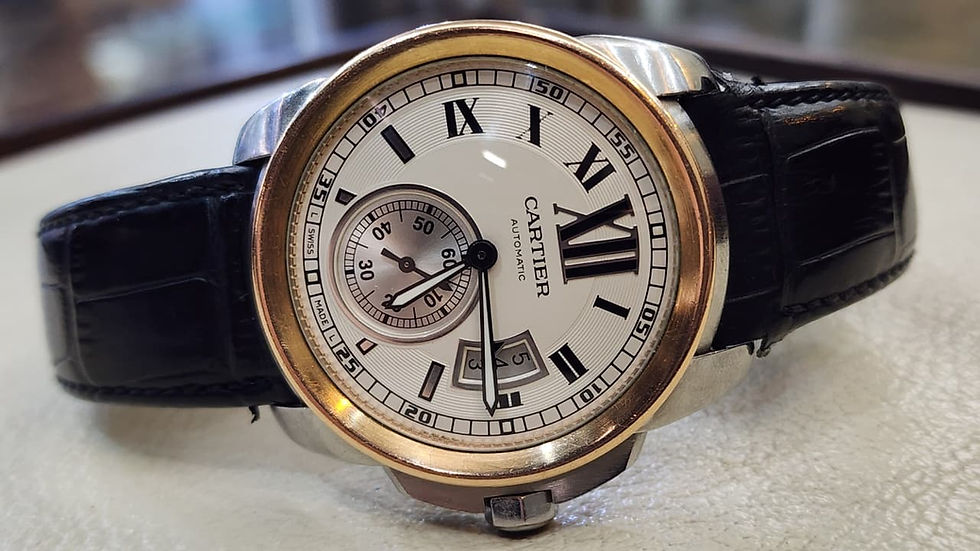 Cartier Calibre de Cartier 3299 Watch 42mm Steel Rose Gold Automatic White Dial