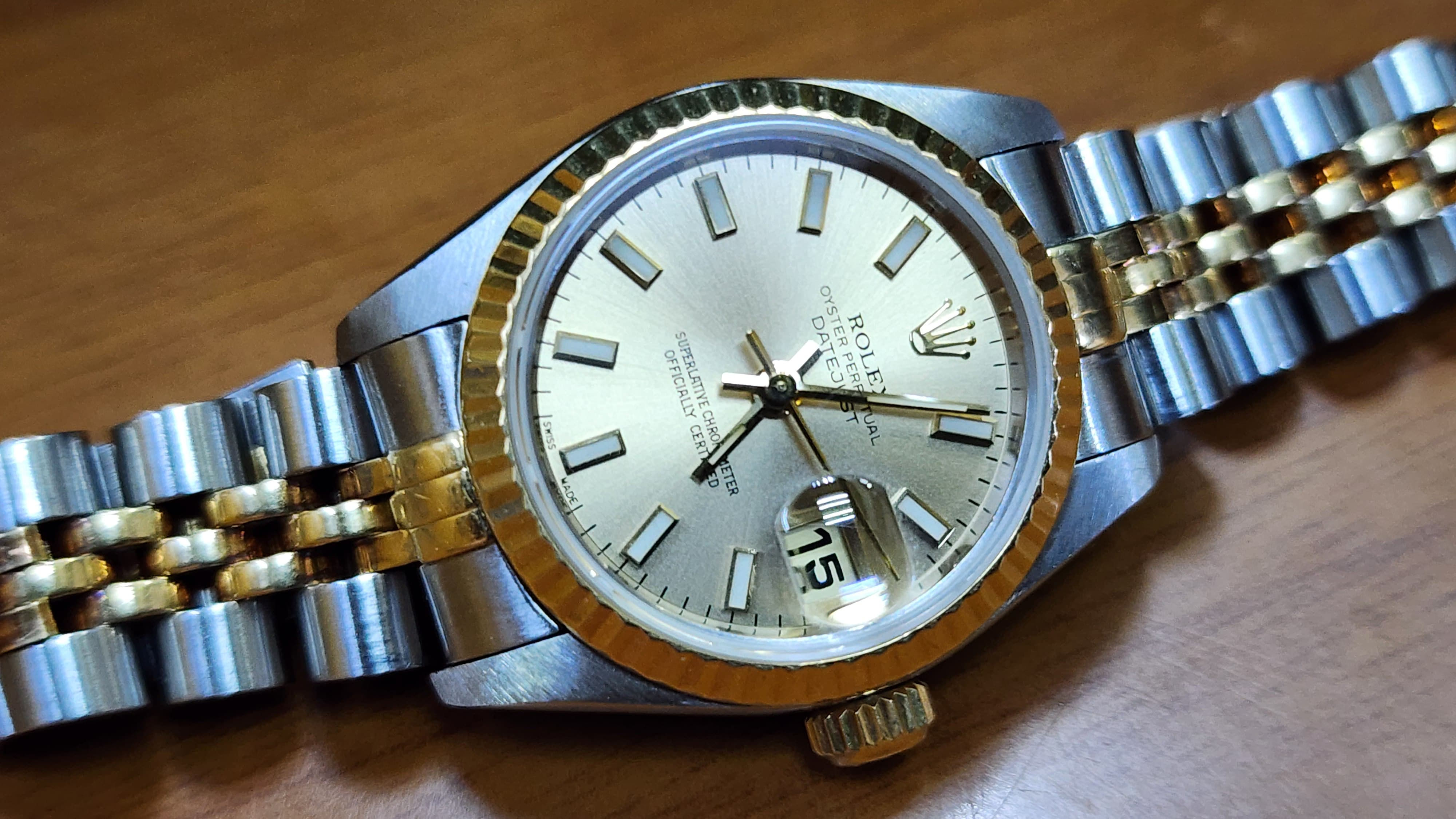 Rolex Datejust Watch ref.69173 Ladies Gold Steel Automatic 26mm