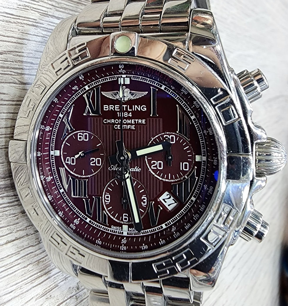 Breitling Chronomat Watch AB0110 44mm Steel Automatic Burgundy Dial