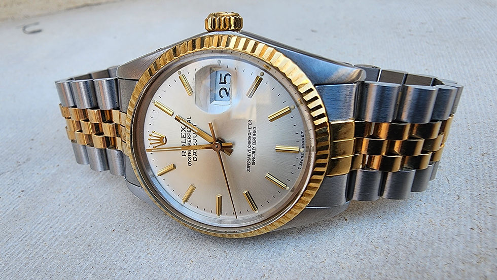 Rolex Datejust 36 Watch 16013 Steel Gold Silver Dial Automatic Vintage Luxury