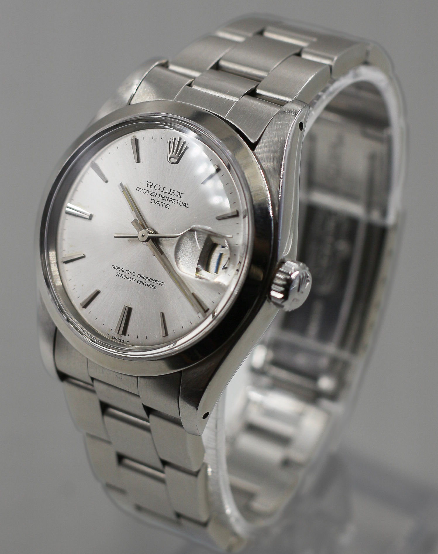 Rolex Oyster Perpetual Date 1500 Watch 34mm Silver Dial Automatic Steel