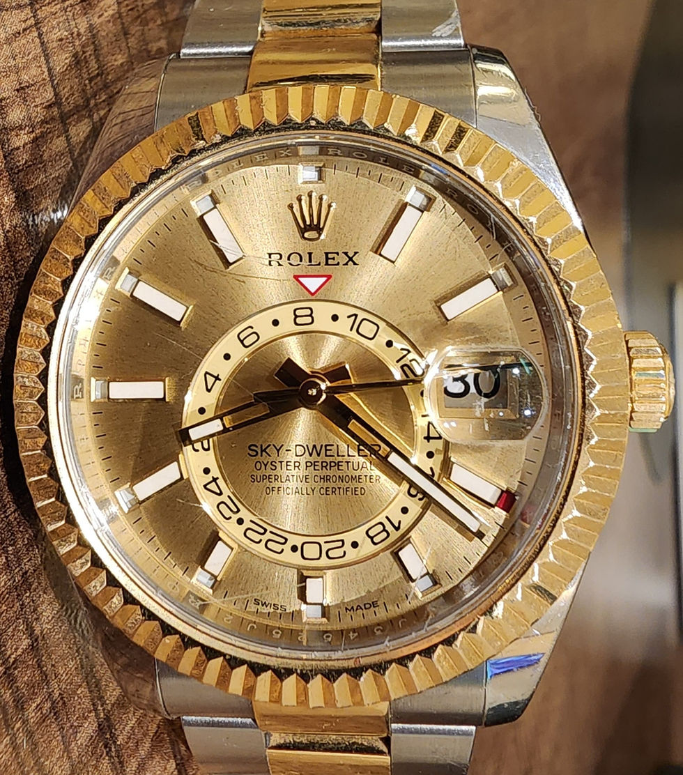 Rolex Sky-Dweller Watch 326933 Automatic Steel Gold 42mm Champagne Dial
