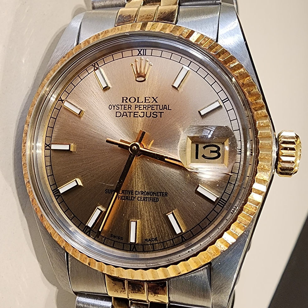 Rolex Datejust Watch 36mm Steel Gold 16013 Gold Dial Vintage Luxury