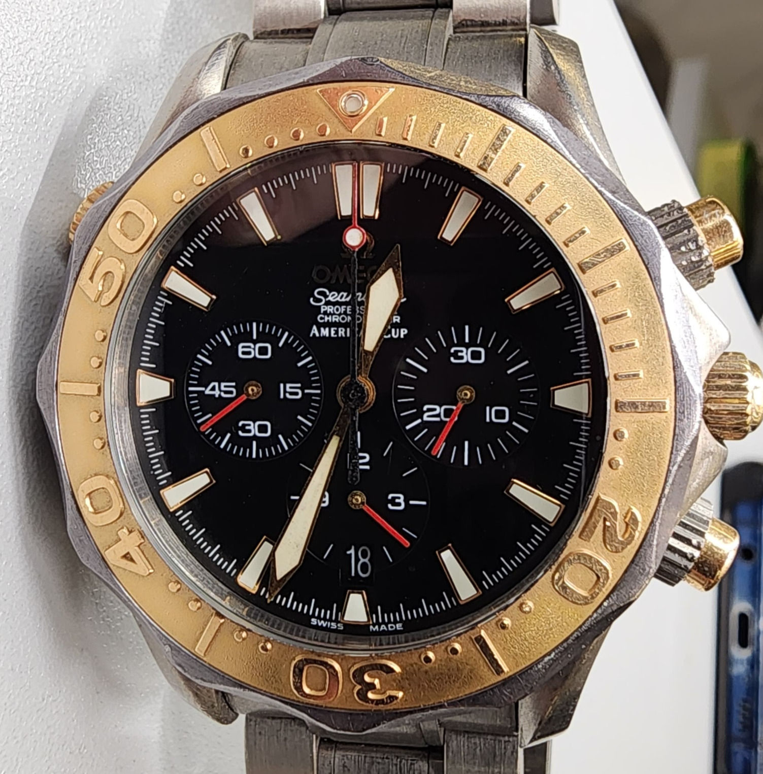 Omega Seamaster Watch America's Cup 41.5mm Rose Gold Titanium Automatic 2294.50