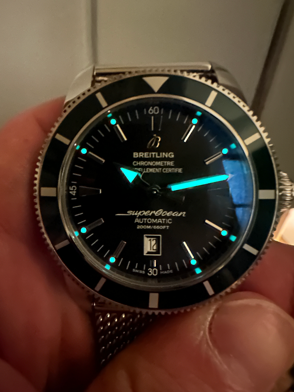 Thumbnail: Limited Edition Breitling SuperOcean Heritage 46 Automatic Wristwatch Green