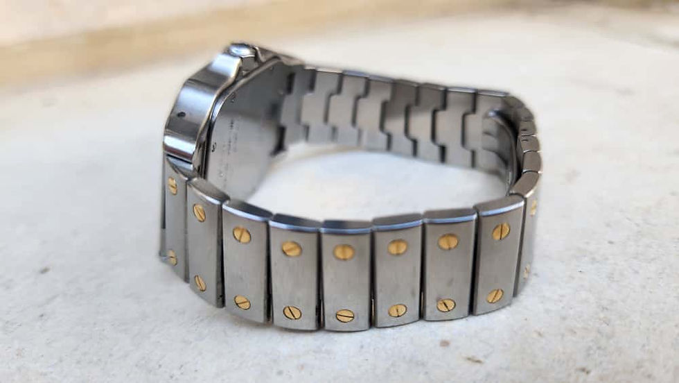 Thumbnail: Cartier Santos Galbee Watch 2823 Automatic 32x45mm Steel Gold