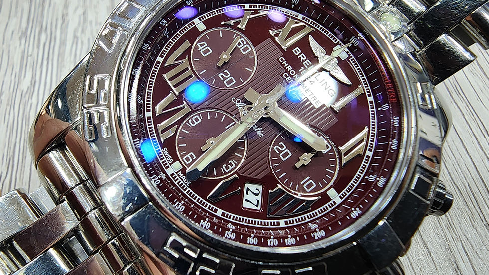 Thumbnail: Breitling Chronomat Watch AB0110 44mm Steel Automatic Burgundy Dial