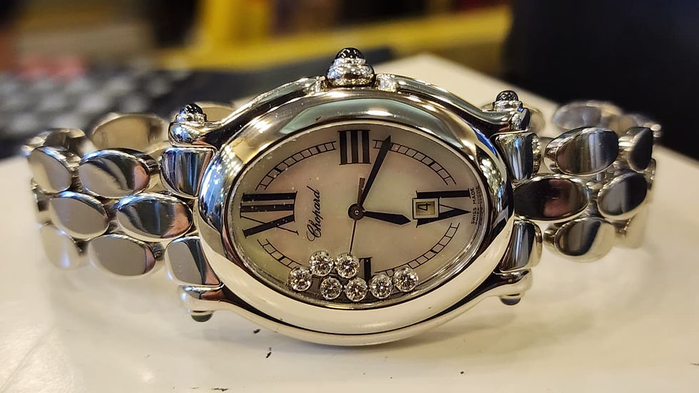 Chopard Happy Sport Diamonds Watch 27/8937 Steel 30mm Quartz Mother of Pearl