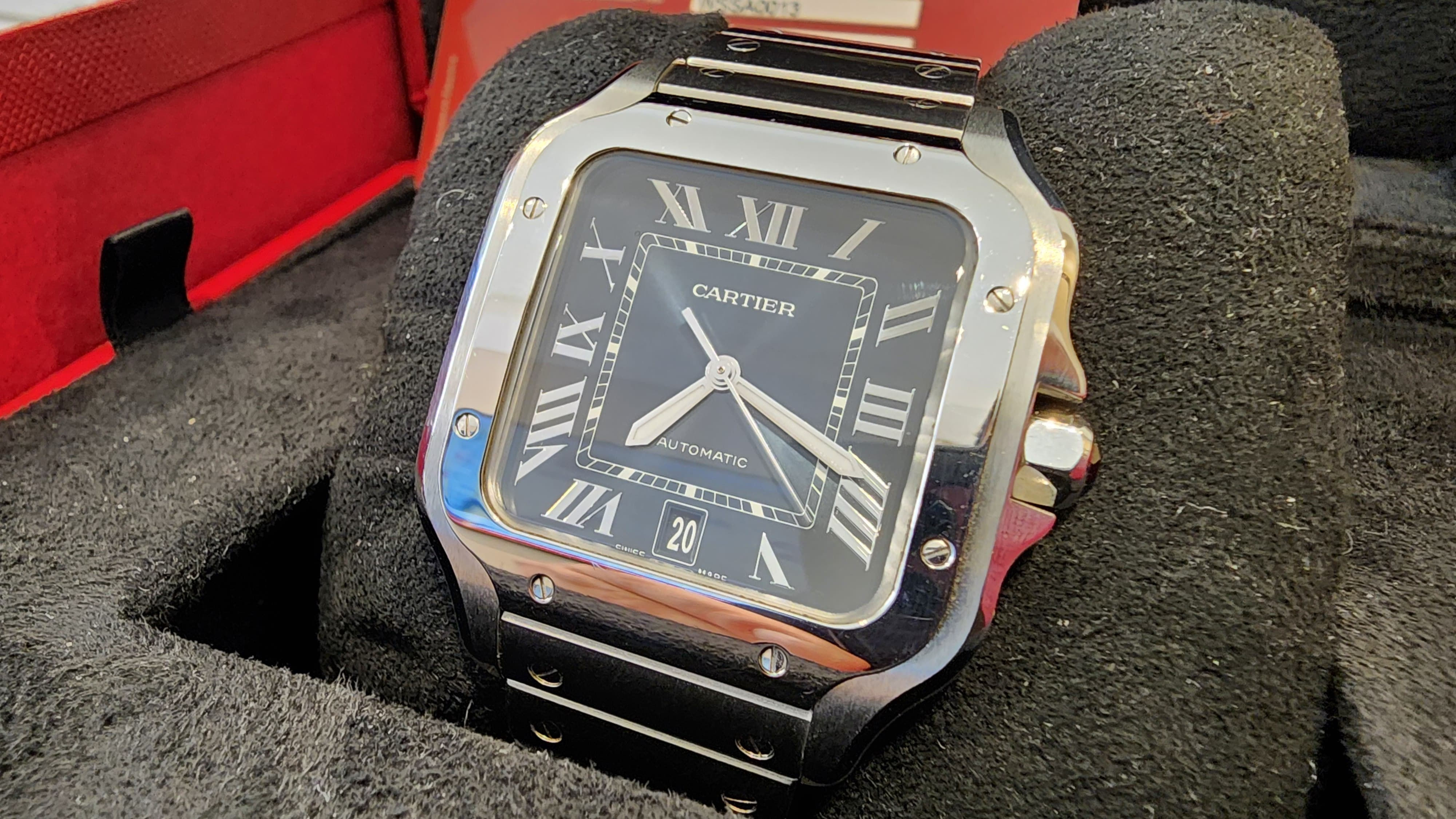 2019 Cartier Santos Watch WSSA0013 Steel Automatic 39.8mm Box + Card