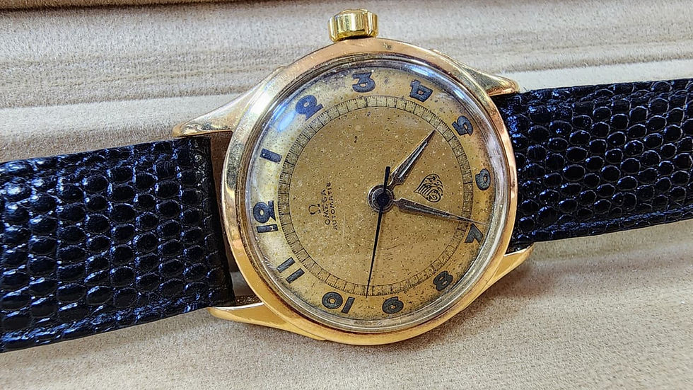 Omega Automatic Watch 18K Gold 34mm Vintage Kuwait Sheikh Commission