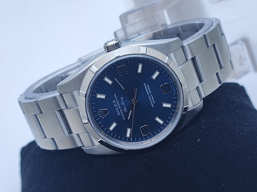 Thumbnail: Rolex Air King 114210 Automatic 34mm Blue Dial Wristwatch