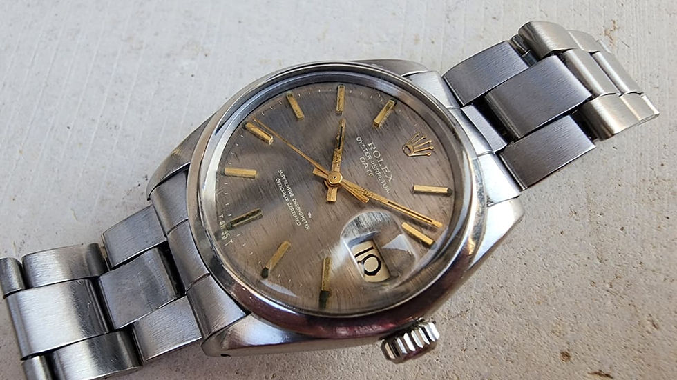 Thumbnail: 1970 Rolex Oyster Perpetual Date Watch 1500 Steel Automatic 34mm Vintage Unique