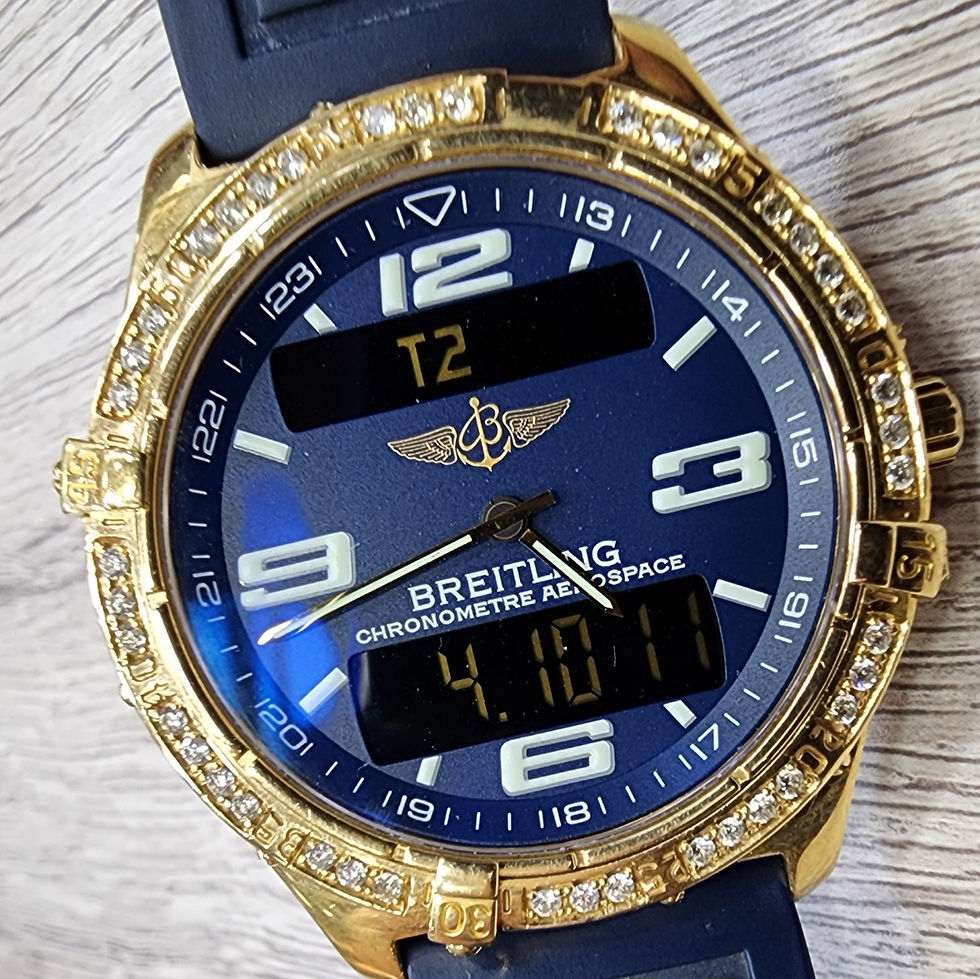 Breitling Aerospace Watch K56062 Gold Quartz Custom Diamonds 42mm