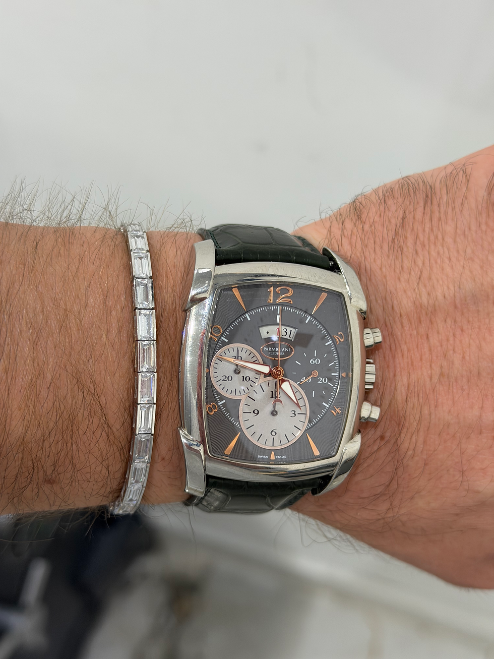 Thumbnail: Parmigiani Fleurier Kalpa Watch 44mm Palladium Chronograph Rose Gold Grey Dial