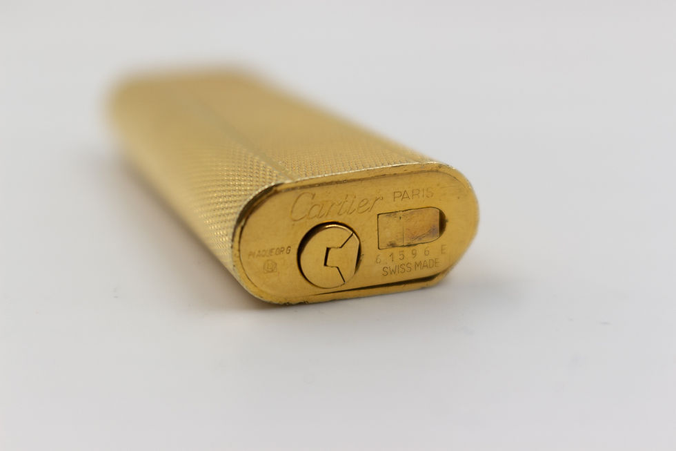Thumbnail: Vintage Gold Cartier Grain D'Orge Gas Lighter Working Condition