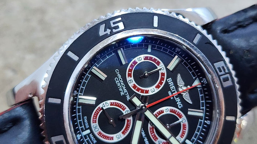 Breitling SuperOcean M2000 Chronograph Watch A73310 Black Dial Steel 46mm