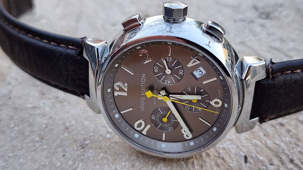 Thumbnail: Louis Vuitton Tambour Watch Chronograph Q1122 Automatic 41mm Steel