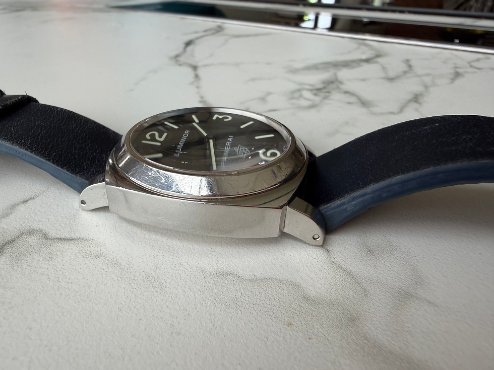 Thumbnail: Panerai Luminor 44 Watch OP6834 Steel Black Dial Manual Wind