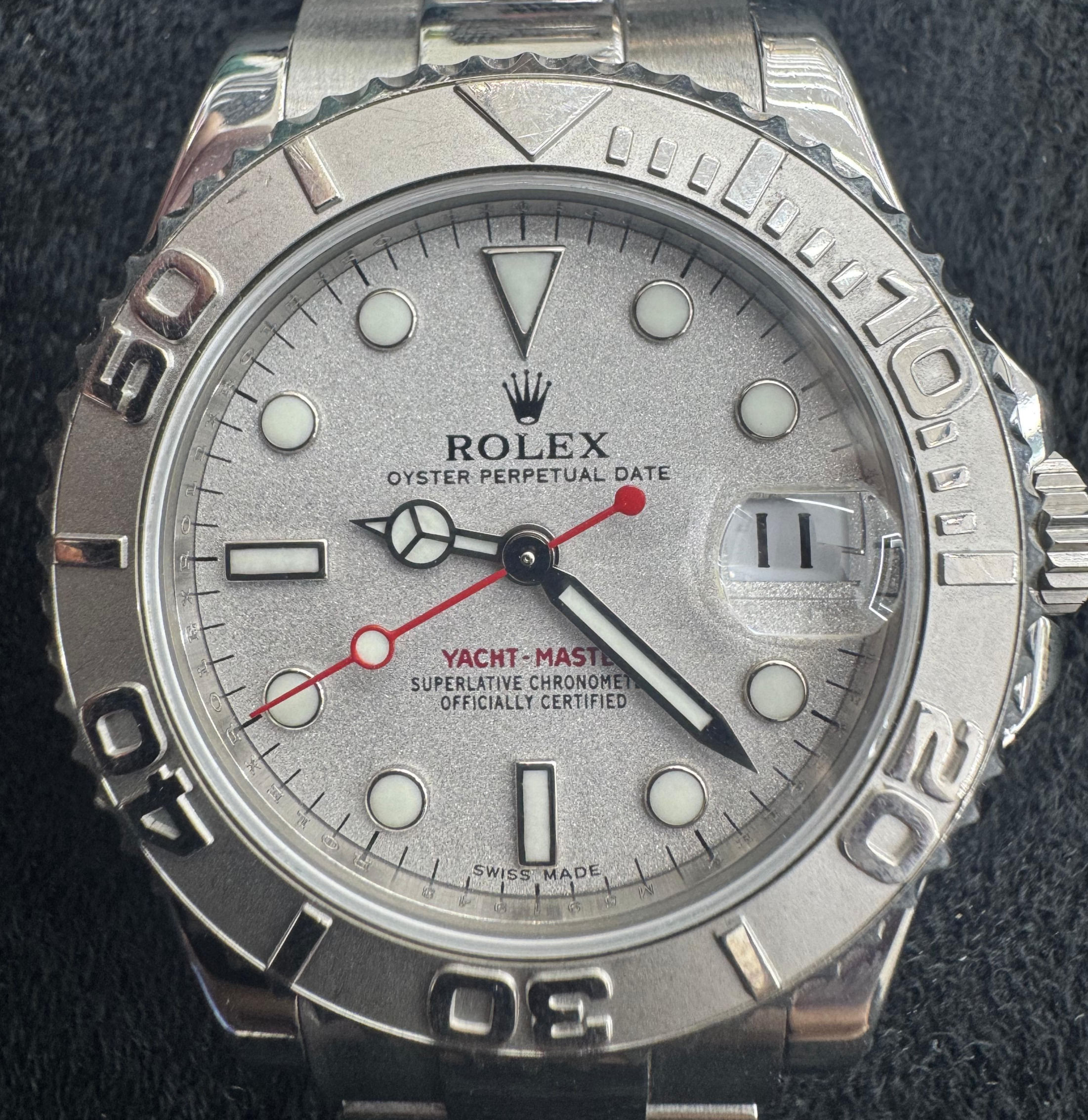 2011 Rolex Yacht-Master Watch 35mm 168622 Steel Platinum Box + Card