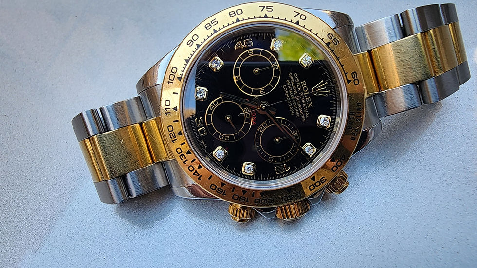 Thumbnail: Rolex Daytona Watch 116523 Steel Gold Factory Diamond 40mm Luxury Vintage