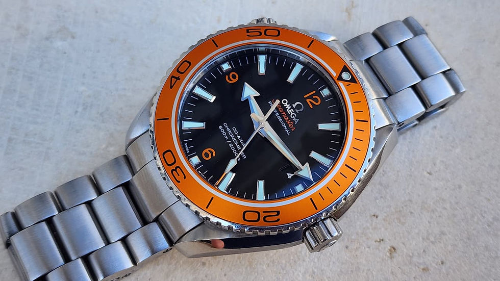 Omega Seamaster Planet Ocean Watch 46mm Automatic Steel Orange Bezel
