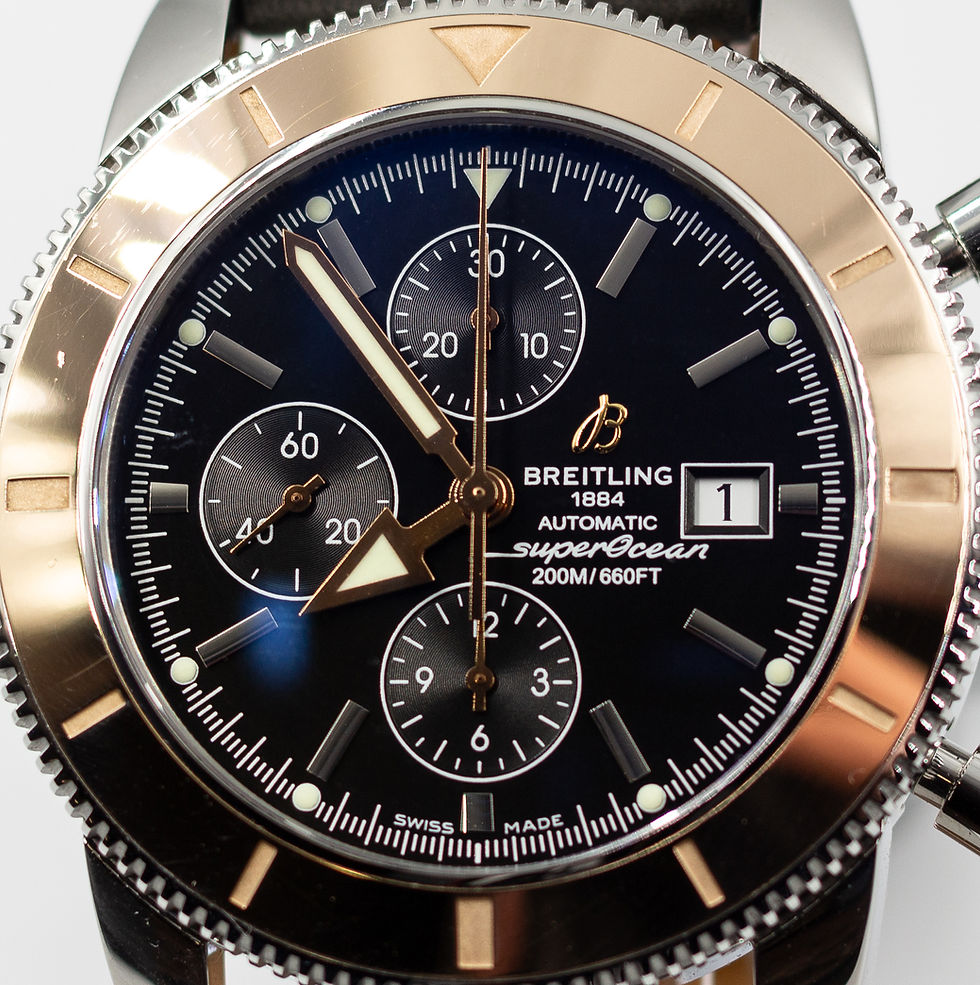 Breitling SuperOcean Heritage Chronograph 18k Gold Bezel U13320 Automatic Watch