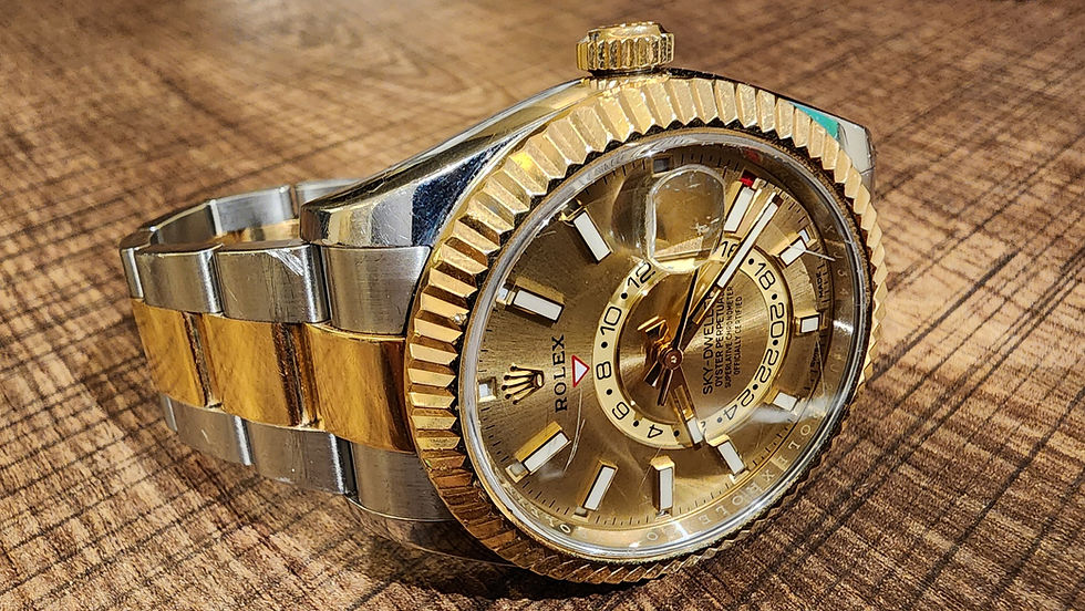 Rolex Sky-Dweller Watch 326933 Automatic Steel Gold 42mm Champagne Dial