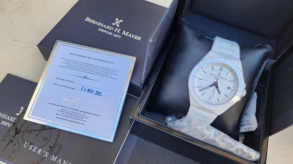 Thumbnail: Bernhard H Mayer Watch Alto Ceramic White 42mm Quartz New Unused Full Set 2025