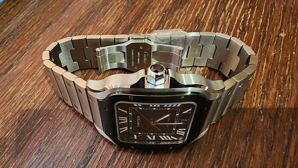 Thumbnail: Cartier Santos Watch 4072 Large 39mm Automatic Steel Case Grey Dial New Unused