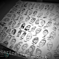 table place cards created for weddings and parties by vix caricatures
